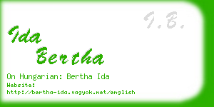 ida bertha business card